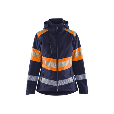 Blaklader 44042513 Womens Softshell Jacket Hi-Vis Navy Blue/Orange Main #colour_navy-blue-orange