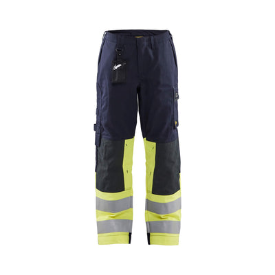 Blaklader 71811514 Womens Trousers Multinorm Navy Blue/Hi-Vis Yellow Main #colour_navy-blue-hi-vis-yellow