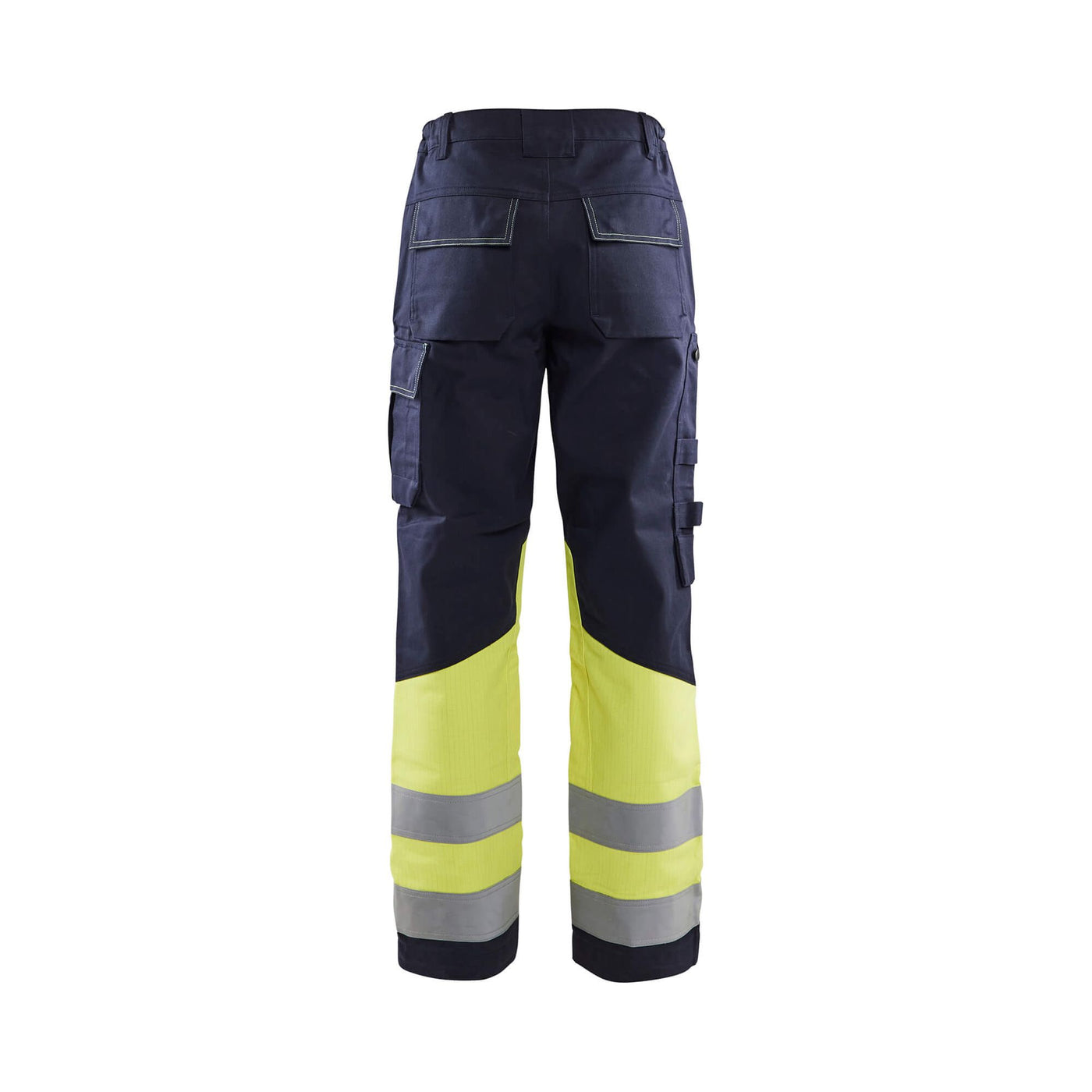 Blaklader 71811514 Womens Trousers Multinorm Navy Blue/Hi-Vis Yellow Rear #colour_navy-blue-hi-vis-yellow