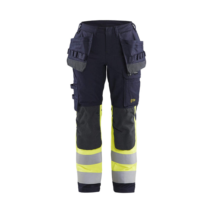 Blaklader 71851512 Womens Trousers Multinorm Inherent with Stretch Navy Blue/Hi-Vis Yellow Main #colour_navy-blue-hi-vis-yellow