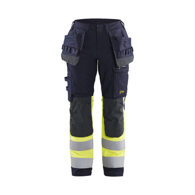 Blaklader 71851512 Womens Trousers Multinorm Inherent with Stretch Navy Blue/Hi-Vis Yellow Main #colour_navy-blue-hi-vis-yellow