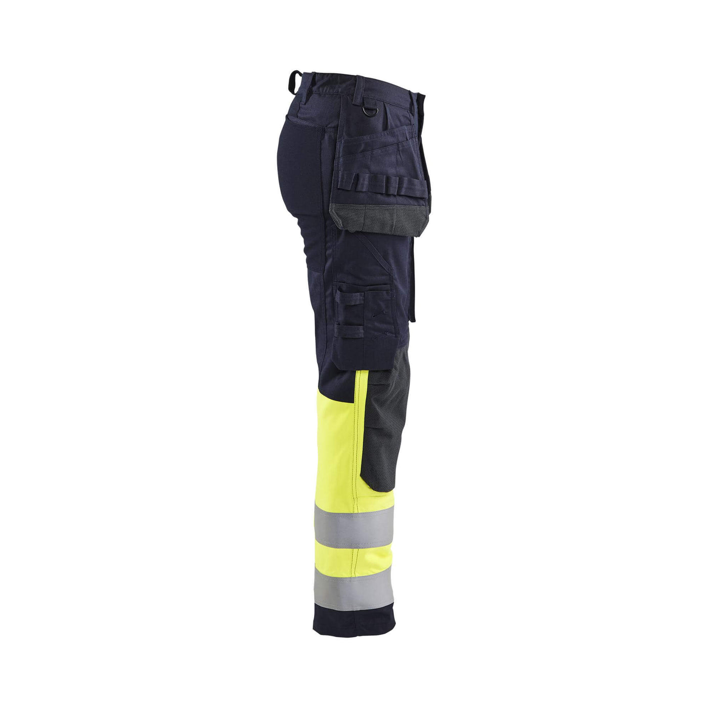 Blaklader 71851512 Womens Trousers Multinorm Inherent with Stretch Navy Blue/Hi-Vis Yellow Right #colour_navy-blue-hi-vis-yellow