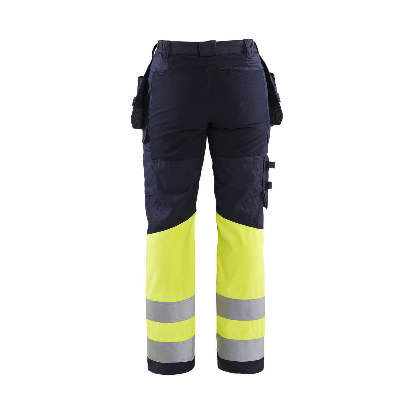 Blaklader 71851512 Womens Trousers Multinorm Inherent with Stretch Navy Blue/Hi-Vis Yellow Rear #colour_navy-blue-hi-vis-yellow