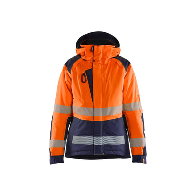 Blaklader 44561987 Womens Winter Jacket Hi-Vis Orange/Navy Blue Main #colour_orange-navy-blue
