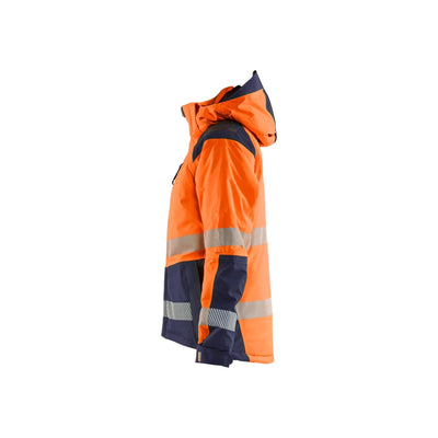 Blaklader 44561987 Womens Winter Jacket Hi-Vis Orange/Navy Blue Left #colour_orange-navy-blue