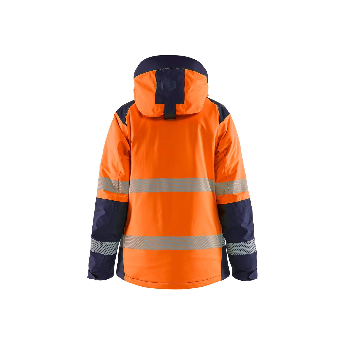 Blaklader 44561987 Womens Winter Jacket Hi-Vis Orange/Navy Blue Rear #colour_orange-navy-blue
