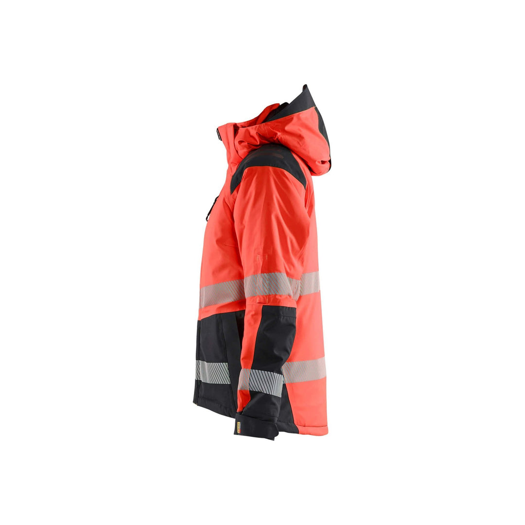 Blaklader 44561987 Womens Winter Jacket Hi-Vis Red/Black Left #colour_red-black