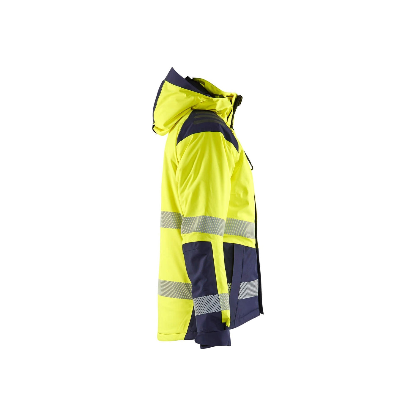 Blaklader 44561987 Womens Winter Jacket Hi-Vis Yellow/Navy Blue Right #colour_yellow-navy-blue