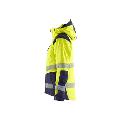 Blaklader 44561987 Womens Winter Jacket Hi-Vis Yellow/Navy Blue Left #colour_yellow-navy-blue