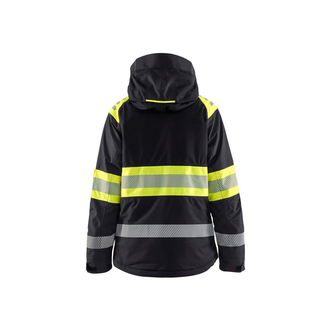 Blaklader 44701977 Womens Winter Jacket Hi-Vis Black/Hi-Vis Yellow Rear