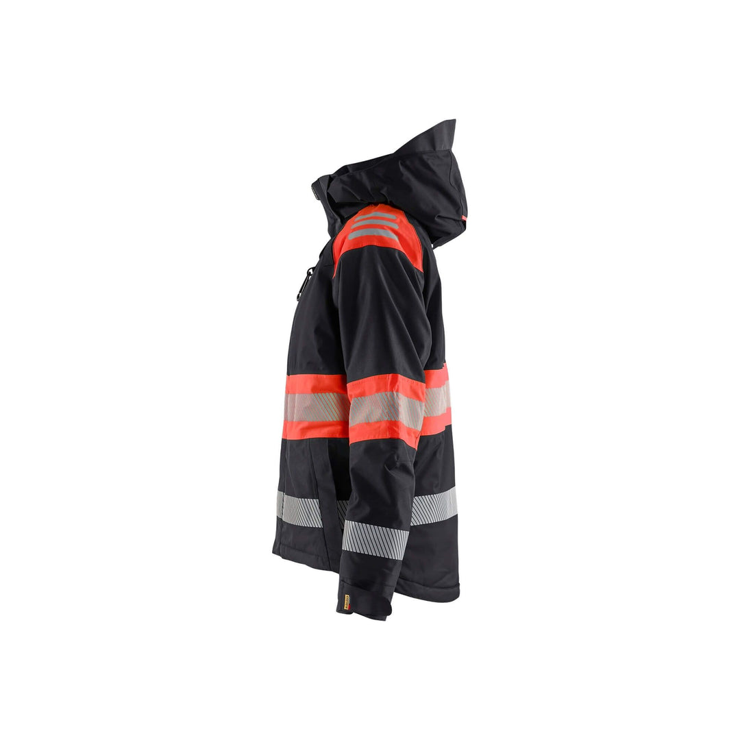 Blaklader 44701977 Womens Winter Jacket Hi-Vis Black/Red Left #colour_black-red