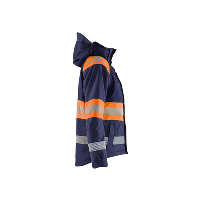 Blaklader 44701977 Womens Winter Jacket Hi-Vis Navy Blue/Orange Right #colour_navy-blue-orange