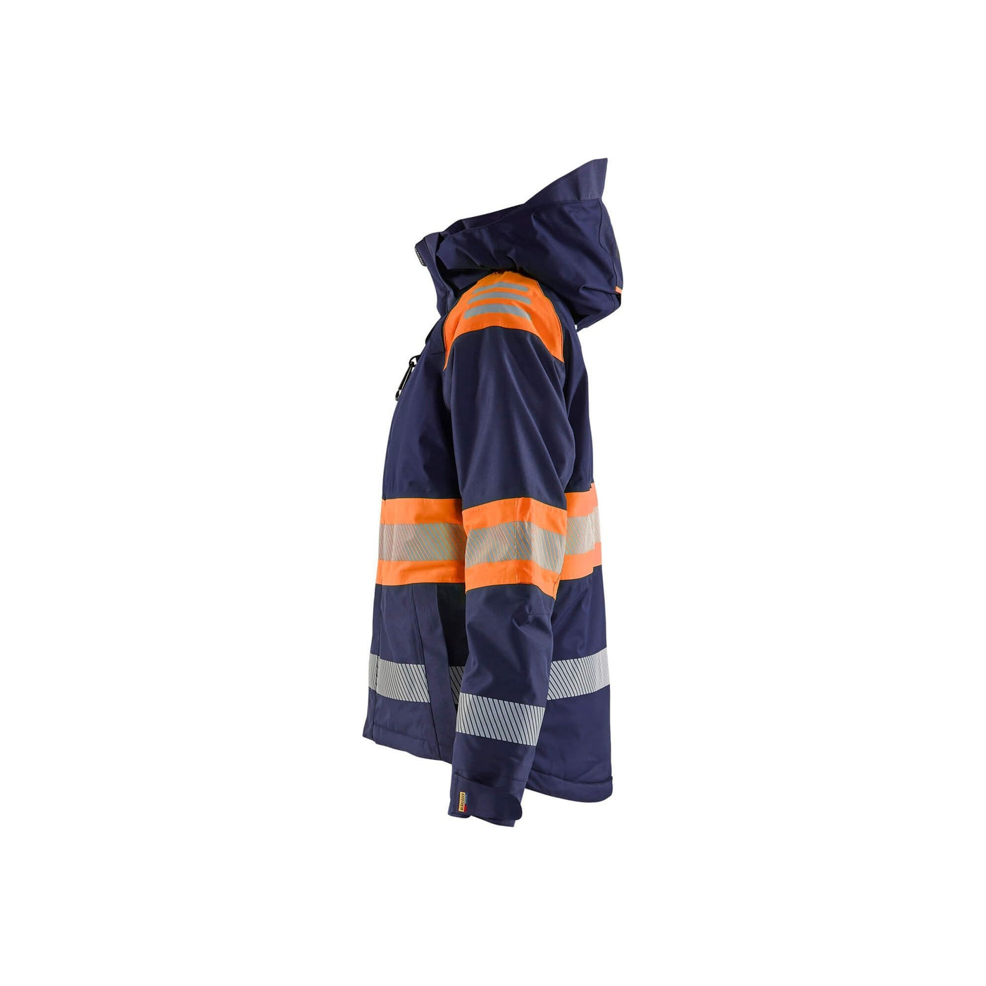 Blaklader 44701977 Womens Winter Jacket Hi-Vis Navy Blue/Orange Left #colour_navy-blue-orange