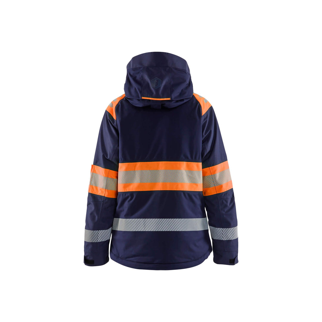 Blaklader 44701977 Womens Winter Jacket Hi-Vis Navy Blue/Orange Rear