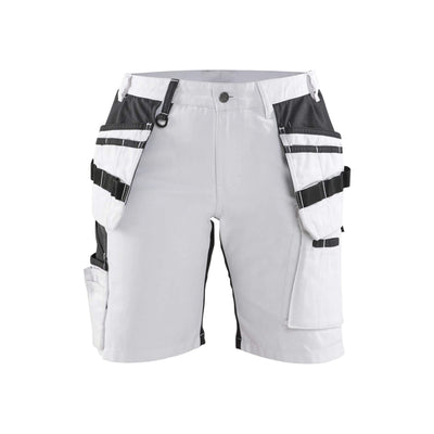 Blaklader 71711000 Womens X1900 Painters Shorts with Stretch White/Black Main #colour_white-black