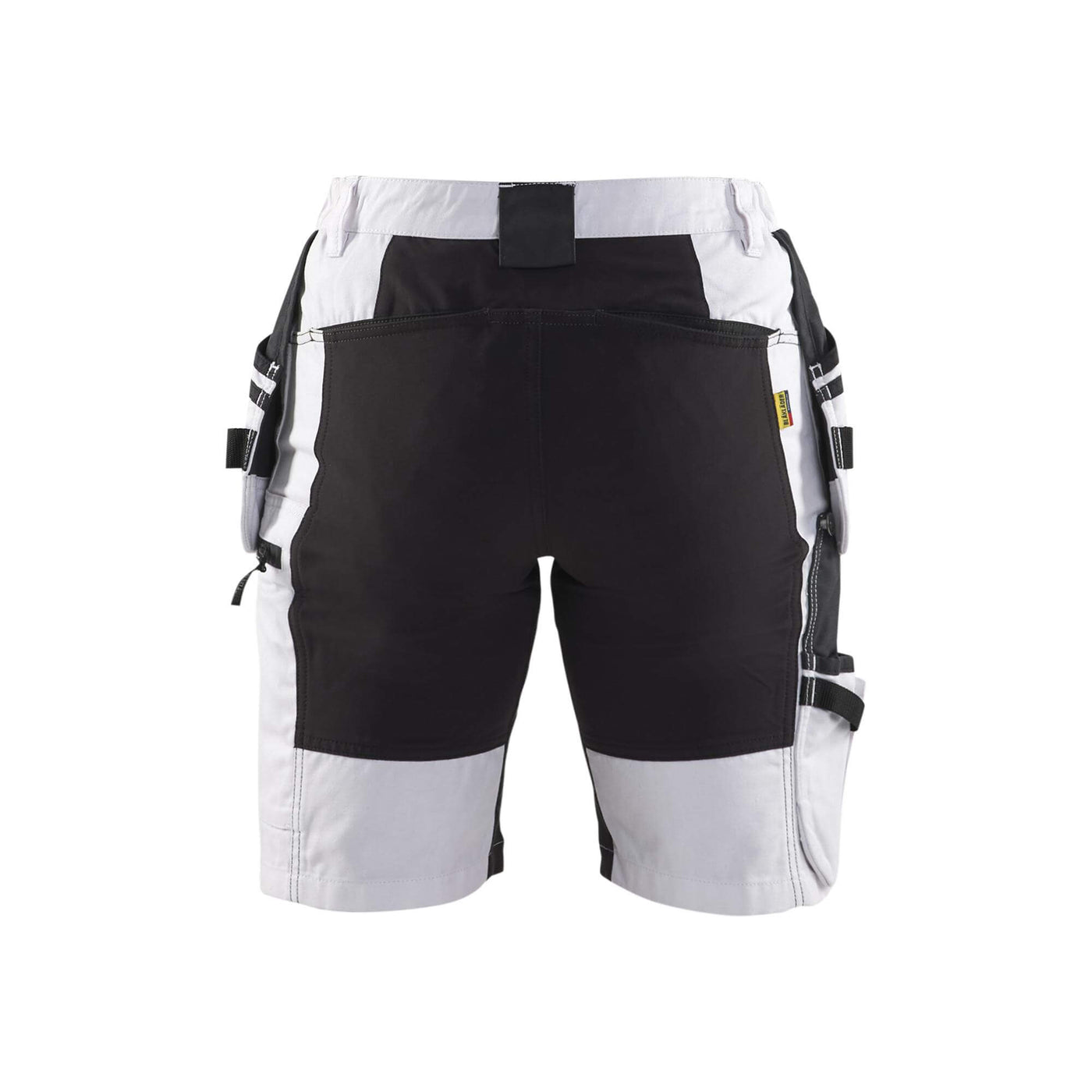 Blaklader 71711000 Womens X1900 Painters Shorts with Stretch White/Black Rear #colour_white-black
