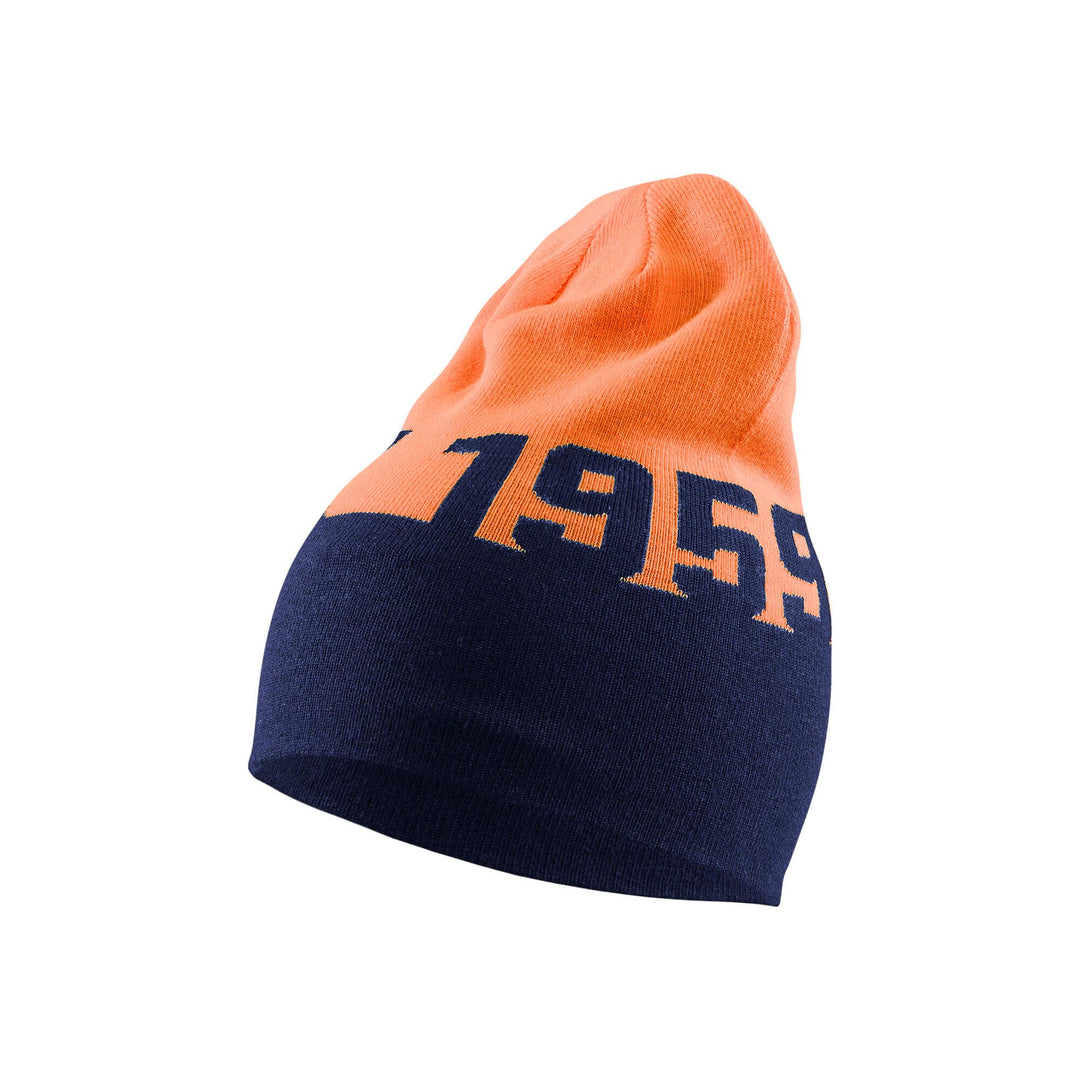 Blaklader 20560000 Work Beanie Hat Navy Blue/Orange Main #colour_navy-blue-orange