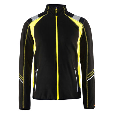 Blaklader 49931010 Work Fleece Jacket Black/Hi-Vis Yellow Main #colour_black-yellow
