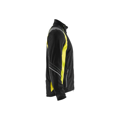 Blaklader 49931010 Work Fleece Jacket Black/Hi-Vis Yellow Right #colour_black-yellow