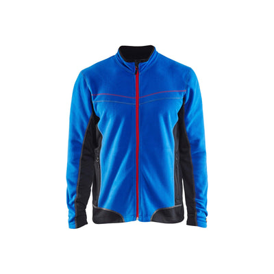 Blaklader 49971010 Work Fleece Jacket Cornflower Blue/Black Main #colour_cornflower-blue-black