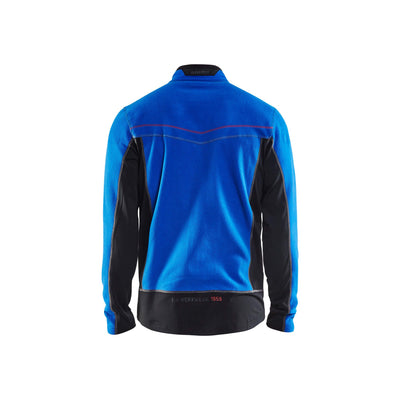 Blaklader 49971010 Work Fleece Jacket Cornflower Blue/Black Rear #colour_cornflower-blue-black