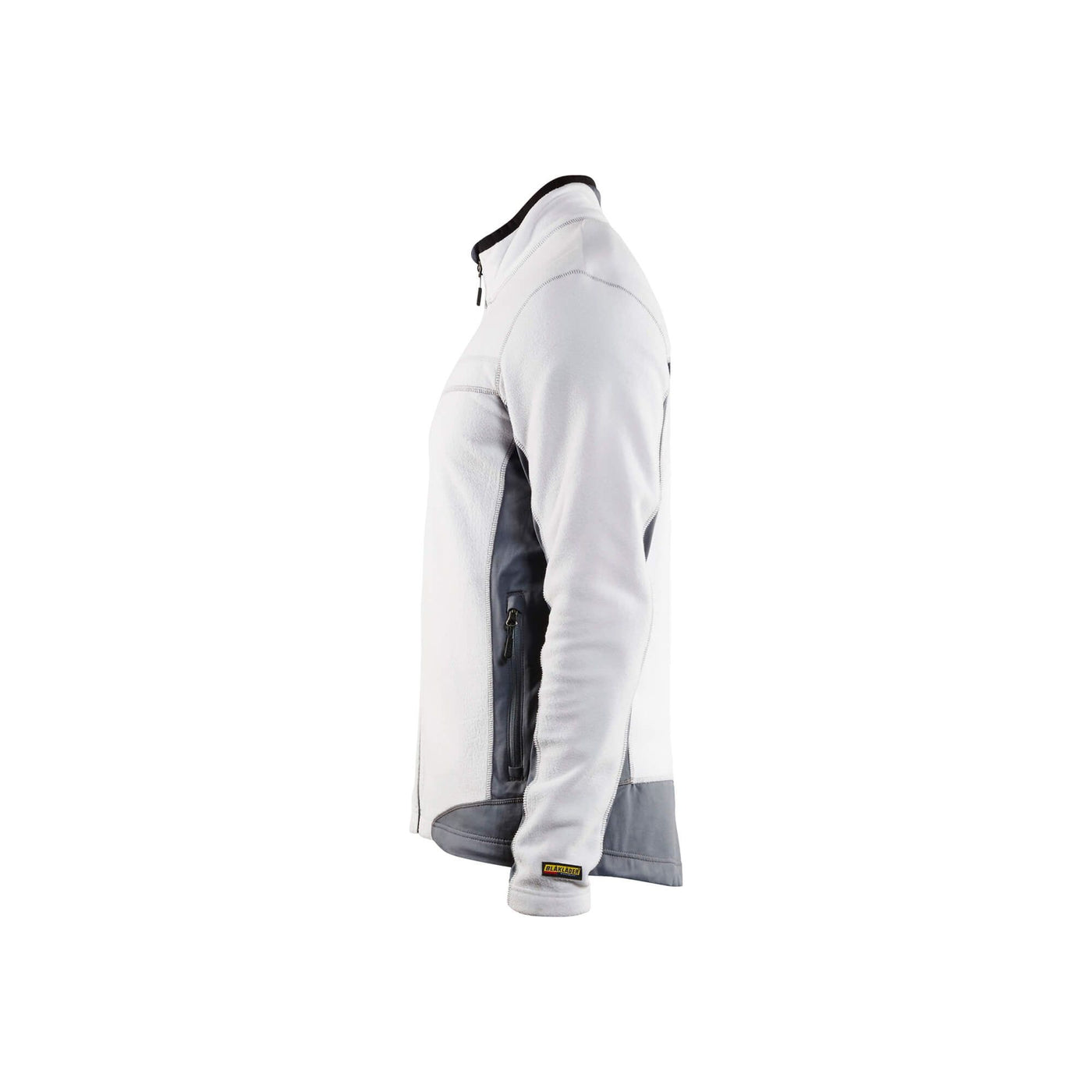 Blaklader 49971010 Work Fleece Jacket White/Grey Left #colour_white-grey