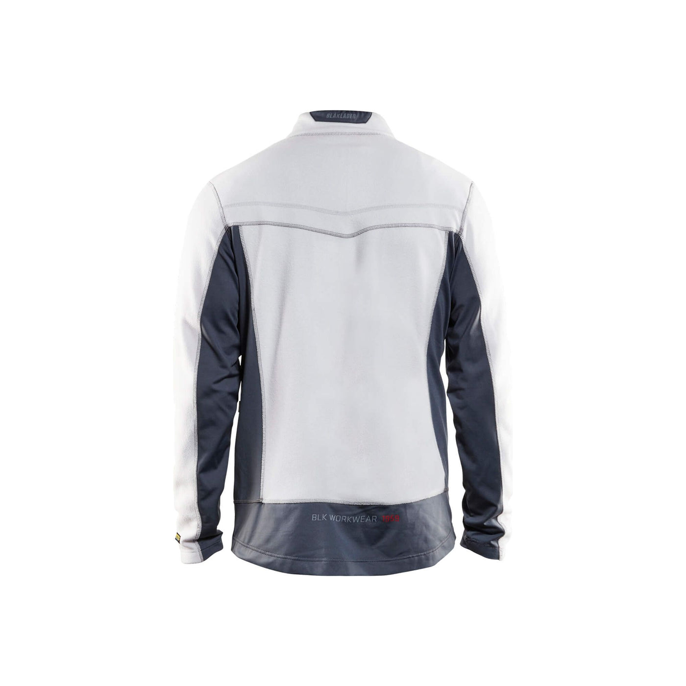 Blaklader 49971010 Work Fleece Jacket White/Grey Rear #colour_white-grey