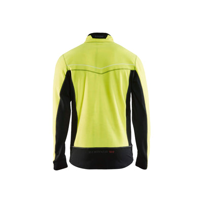 Blaklader 49971010 Work Fleece Jacket Yellow/Black Rear #colour_yellow-black