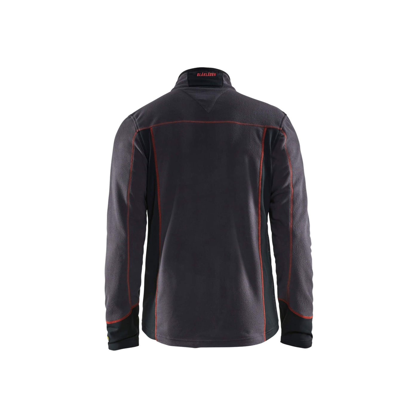 Blaklader 49951010 Work Fleece Lightweight Dark Grey/Red Rear #colour_dark-grey-red