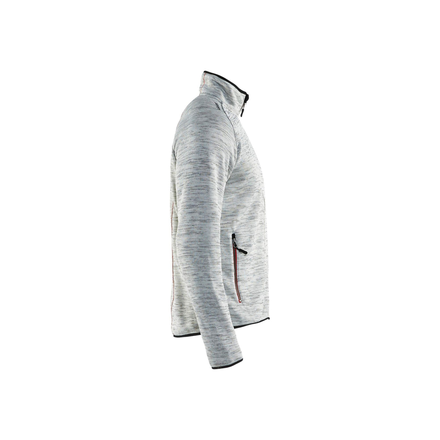 Blaklader 49422117 Work Knitted Jacket Grey Melange/Red Right #colour_grey-melange-red
