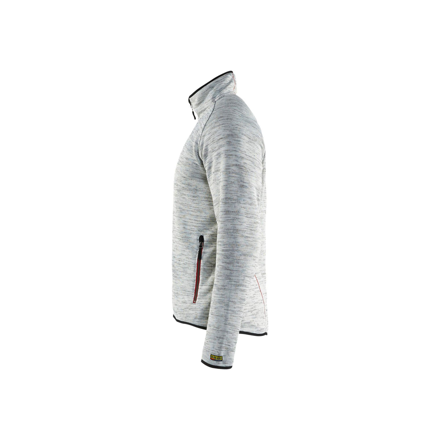 Blaklader 49422117 Work Knitted Jacket Grey Melange/Red Left #colour_grey-melange-red