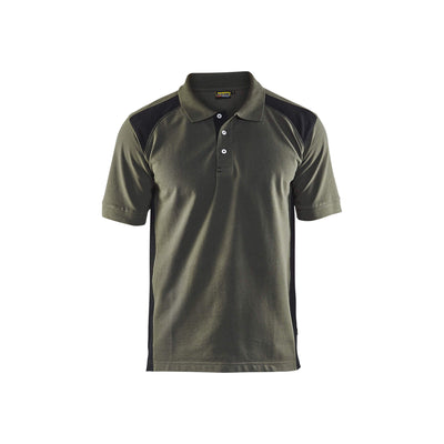 Blaklader 33241050 Work Polo Shirt Army Green/Black Main #colour_army-green-black
