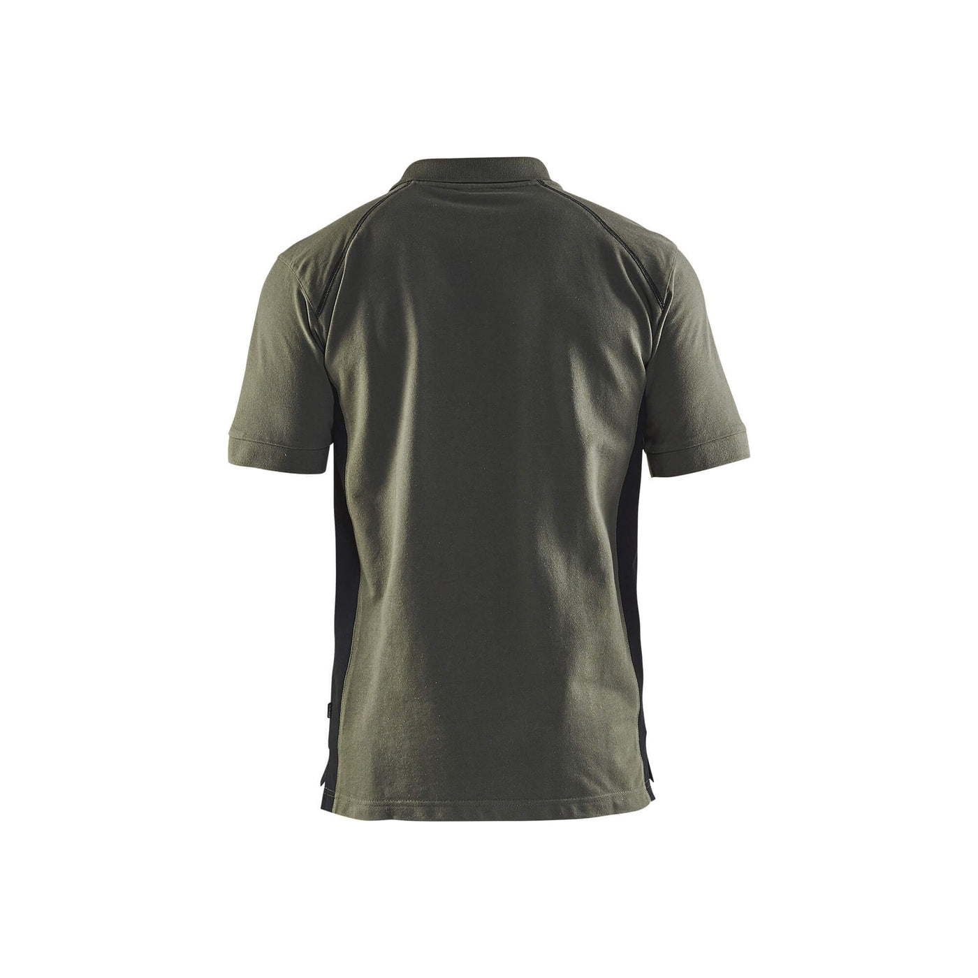 Blaklader 33241050 Work Polo Shirt Army Green/Black Rear #colour_army-green-black