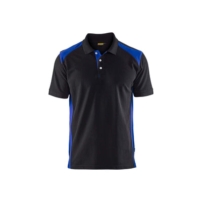Blaklader 33241050 Work Polo Shirt Black/Cornflower Blue Main #colour_black-cornflower-blue