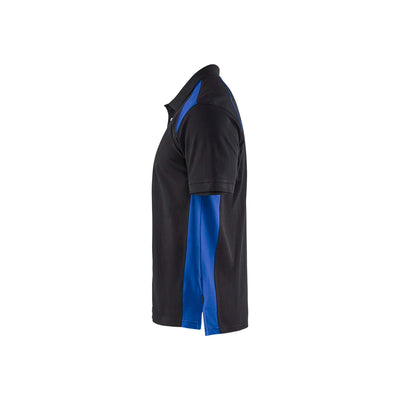 Blaklader 33241050 Work Polo Shirt Black/Cornflower Blue Left #colour_black-cornflower-blue