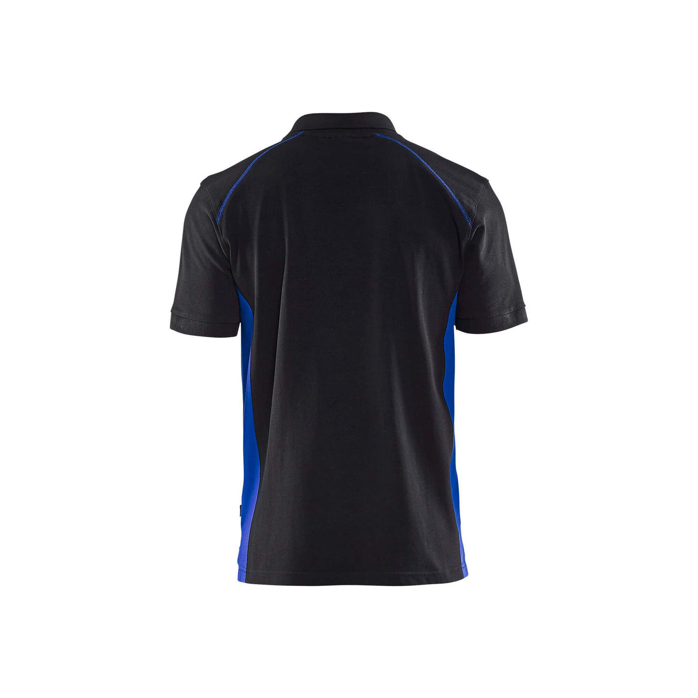 Blaklader 33241050 Work Polo Shirt Black/Cornflower Blue Rear #colour_black-cornflower-blue