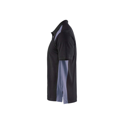 Blaklader 33241050 Work Polo Shirt Black/Grey Left #colour_black-grey