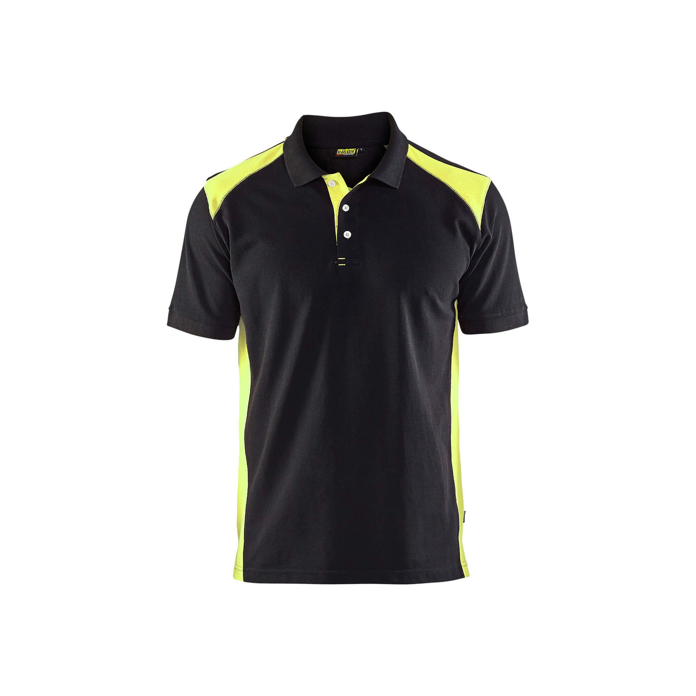 Blaklader 33241050 Work Polo Shirt Black/Hi-Vis Yellow Main #colour_black-yellow