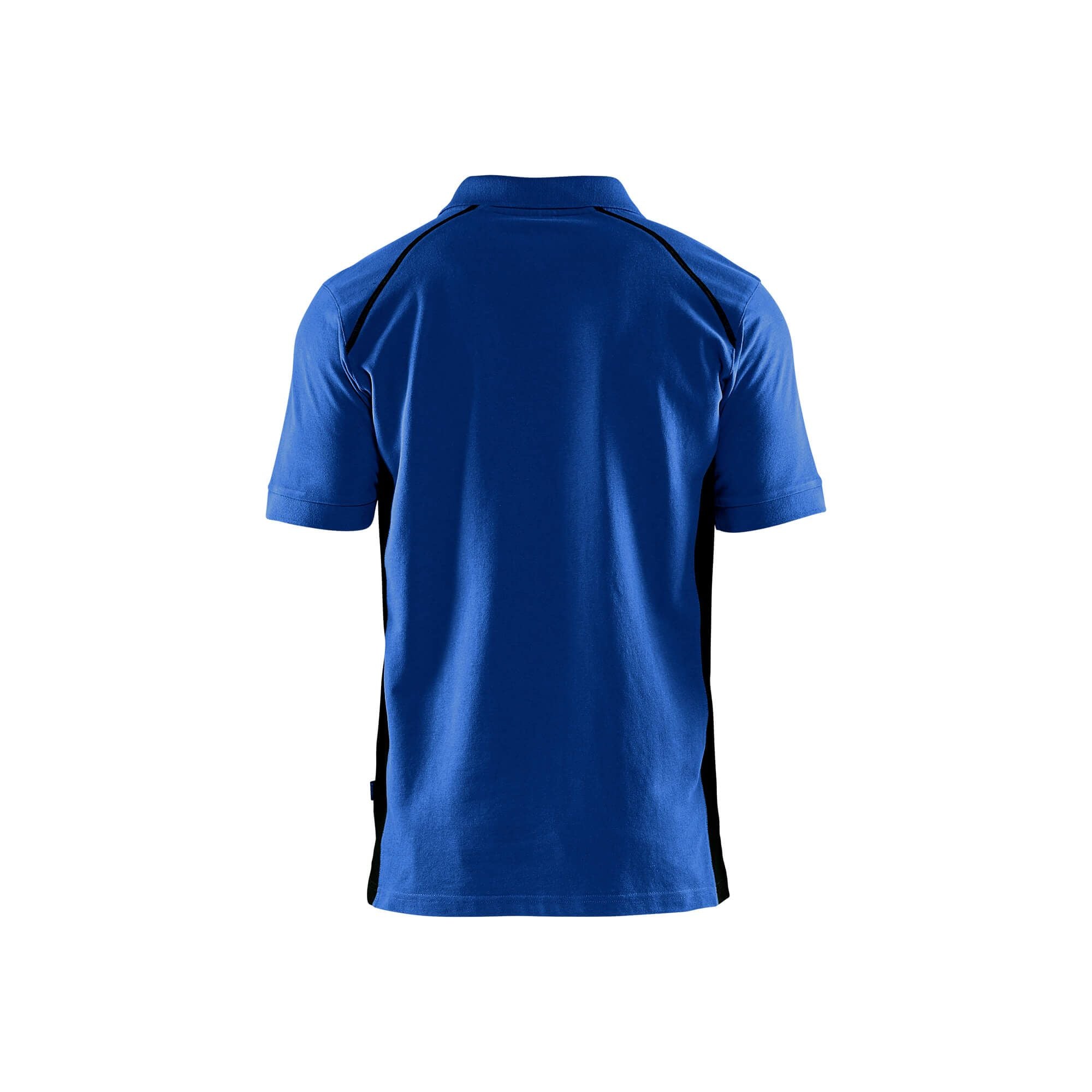 Blaklader 33241050 Work Polo Shirt Cornflower Blue/Black Rear #colour_cornflower-blue-black