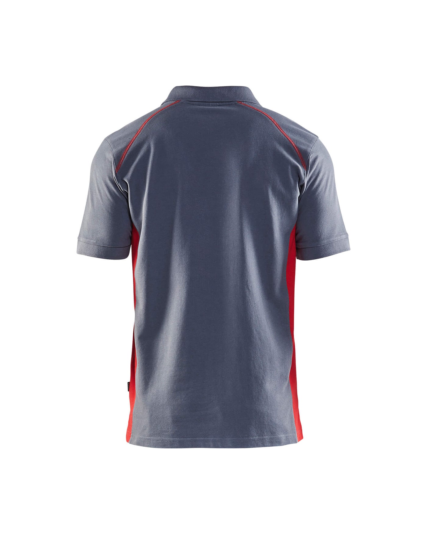 Blaklader 33241050 Work Polo Shirt Grey/Red Rear #colour_grey-red