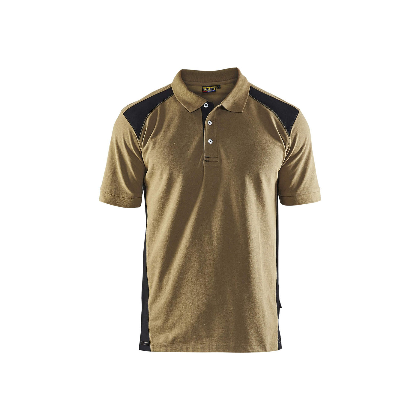 Blaklader 33241050 Work Polo Shirt Khaki/Black Main #colour_khaki-black