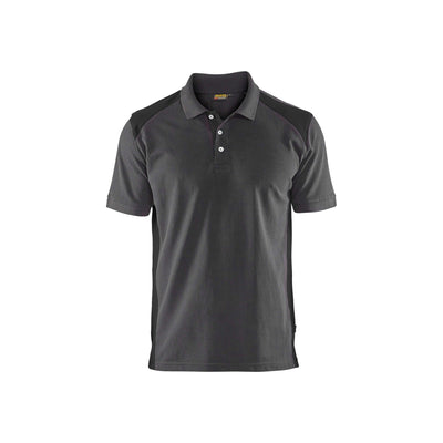 Blaklader 33241050 Work Polo Shirt Mid Grey/Black Main #colour_mid-grey-black