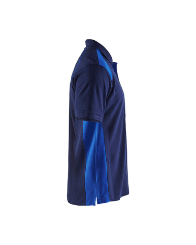 Blaklader 33241050 Work Polo Shirt Navy Blue/Cornflower Blue Right #colour_navy-blue-cornflower-blue