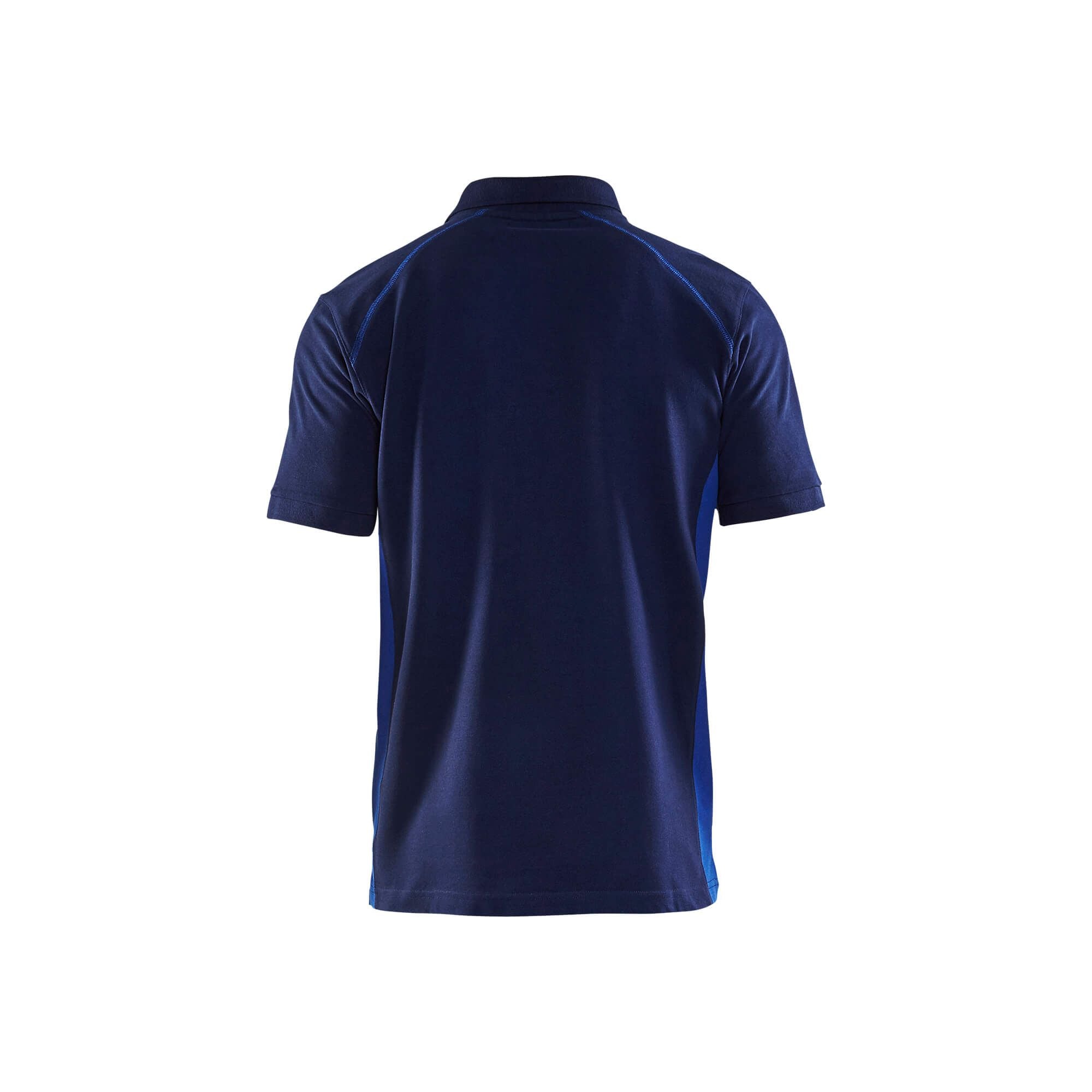 Blaklader 33241050 Work Polo Shirt Navy Blue/Cornflower Blue Rear #colour_navy-blue-cornflower-blue