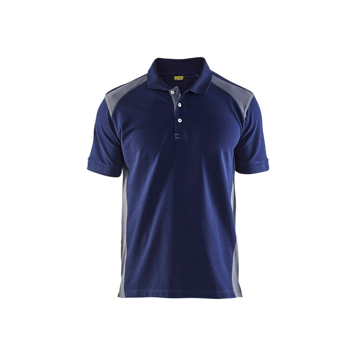 Blaklader 33241050 Work Polo Shirt Navy Blue/Grey Main #colour_navy-blue-grey