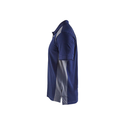 Blaklader 33241050 Work Polo Shirt Navy Blue/Grey Left #colour_navy-blue-grey