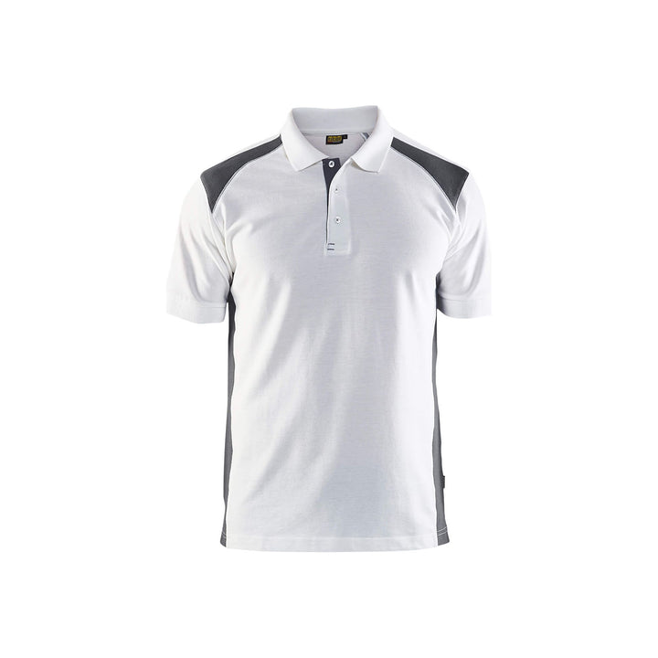 Blaklader 33241050 Work Polo Shirt White/Dark Grey Main #colour_white-dark-grey