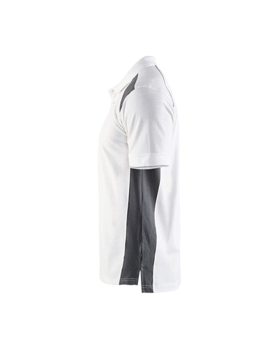 Blaklader 33241050 Work Polo Shirt White/Dark Grey Left #colour_white-dark-grey