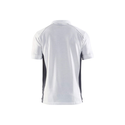 Blaklader 33241050 Work Polo Shirt White/Grey Rear #colour_white-grey