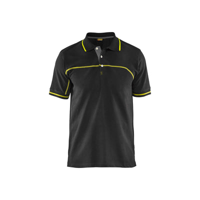 Blaklader 33891050 Work Polo Shirt Black/Hi-Vis Yellow Main #colour_black-yellow